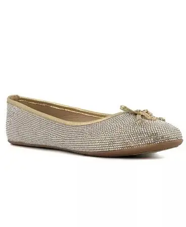 Juicy Couture gold ballerina flats, sz 7 & 1/2, medium