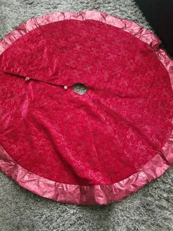 Deep Red Velvet Christmas Tree Skirt