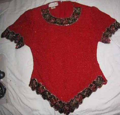 Vintage Laurence Kogar Small Top sequence Blouse