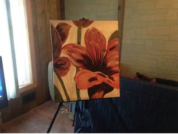 Iris Flowers oil painting on canvas (24” x 28”)