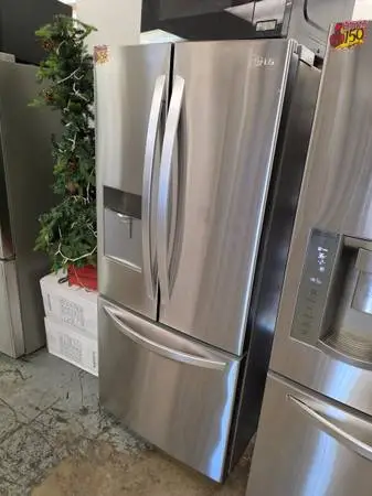 30 lg stainless steel compact French door refrigerator ice and water