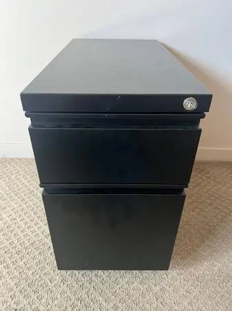 (41) AMQ 12W x 23D x 21.25H Box File Mobile Pedestal In Black Metal