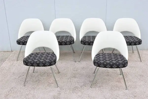 Mid-Century Eero Saarinen for Knoll Executive Armless Chairs Set of 6
