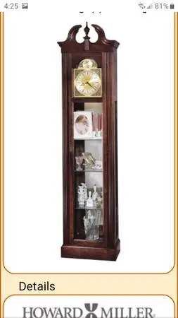 Cherish  Curio  Grandfather  Clock