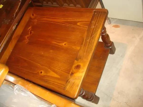 pine end table/ pine dough box table