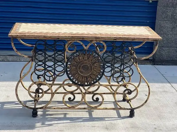 vintage Spaniard style wrought iron console table