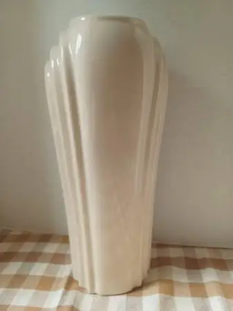Vintage Harris Potteries Cream Art Deco Style Vase ~Tall & Substantial