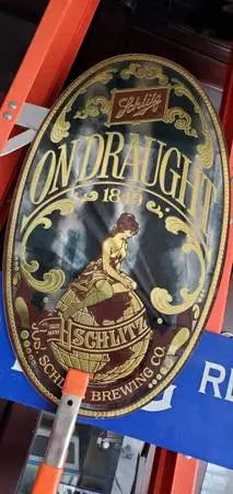 Circa 1972 Schlitz On Draught mirror sign