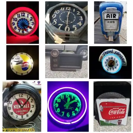 WTB Antique Neon Clocks And Advertising Signs $$$
