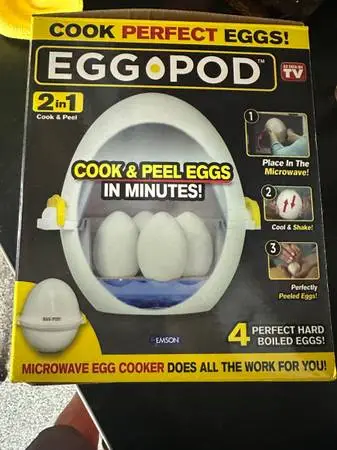 Egg Pod Microwave Hard Boiled Egg Cooker & Peeler - As Seen On TV