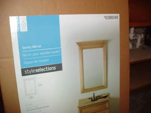 Mirror -- Vanity -- Golden Wood