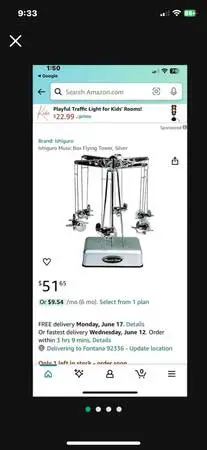 Mechanical Airplane Rotating Musical Box Was $55