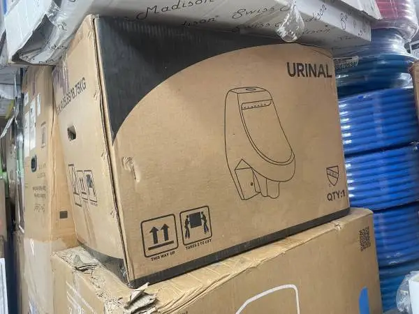 wall-mounted ceramic or porcelain urinal