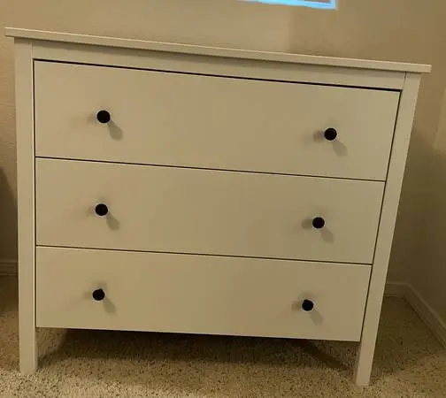 IKEA White 3-Drawer Dresser 35.5 x 18 x 32