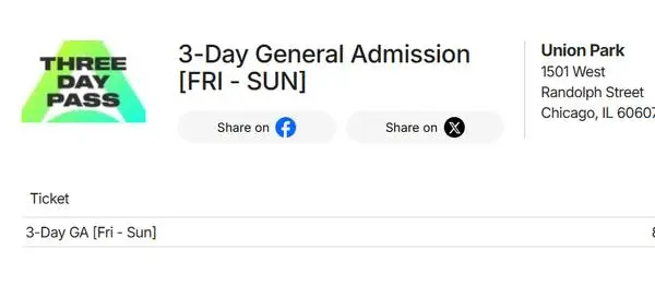 3 day ARC ticket for sale