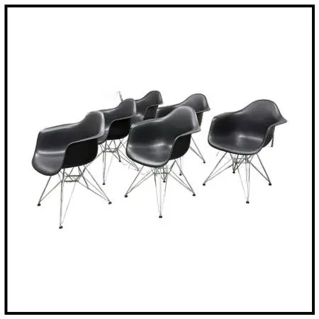 Charles & Ray Eames For Vitra Eames Plastic Dar Armchair, Set Of Six