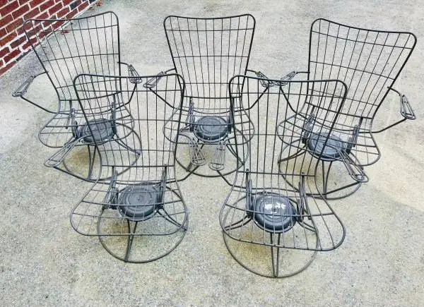 Set of Five 1960s Homecrest Swivel Rocker Armchairs