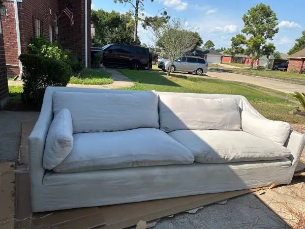 RH RESTORATION HARDWARE  9’ CLOUD SLOPE ARMS SOFA/COUCH