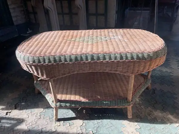Vintage wicker coffee table