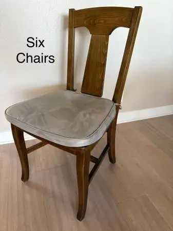 6 Pottery Barn Dining Chairs & Chair Pads