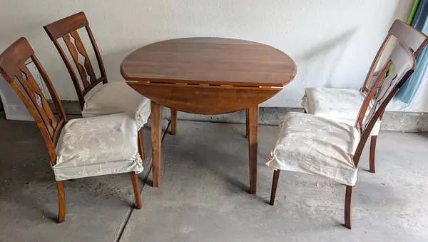 Dining table and four chairs