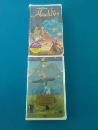 VHS Walt Disney Aladdin & Sound of Music Brand New
