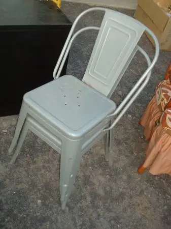 2metal stack chairs,
