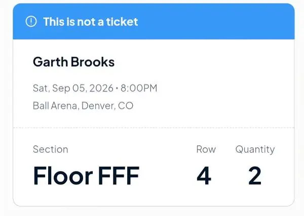 Garth brooks floor level fff