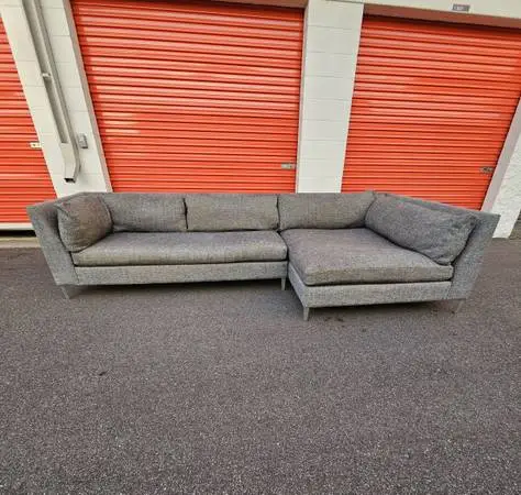 CB2 Modern Gray Sectional Couch. Free Delivery!