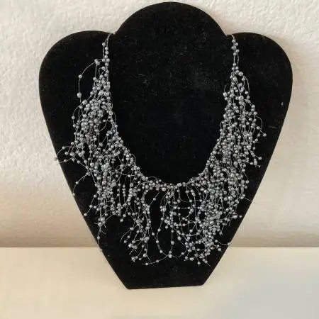 Unique Pearl Wire Necklace  Artisan Made