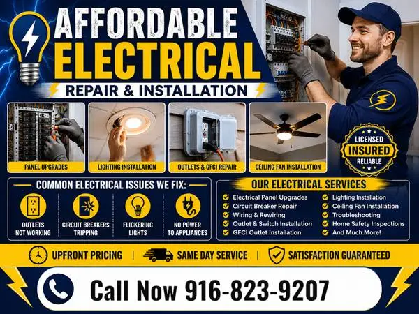 ⚡ELECTRICIAN–Affordable Same Day Electrical Repairs & Installation