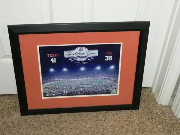 2 UT Framed Pictures, Rose Bowl 2006 and Stadium Nov 27, 1924