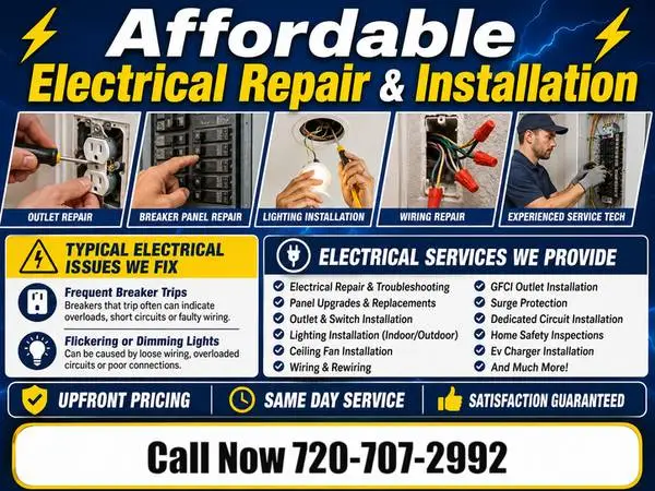 ⚡ELECTRICIAN–24/7 Electrical Repairs & Installation-Affordable Rates