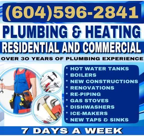 HOT WATER TANK 💧 BOILER 💧604-596-2841💧 PLUMBER 💧 PLUMBING