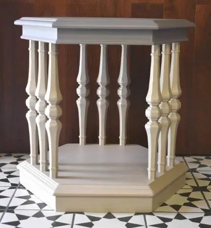 Unique Sidetable Utility Table Pedestal Hardwood new paint