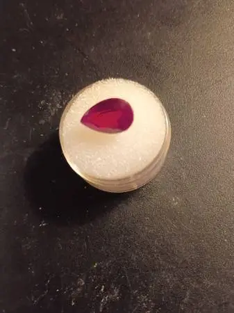 1 Carat Pear cut Burma Ruby