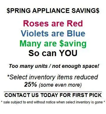APPLIANCES 25 % DISCOUNT