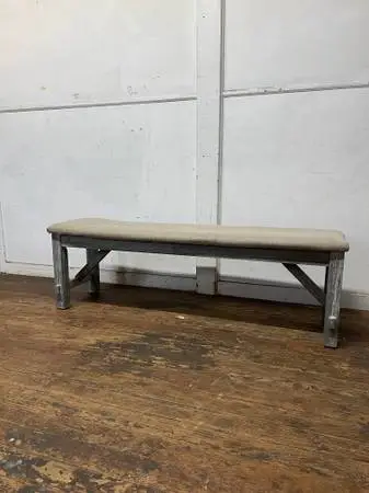 Vintage looking gray weathered bench