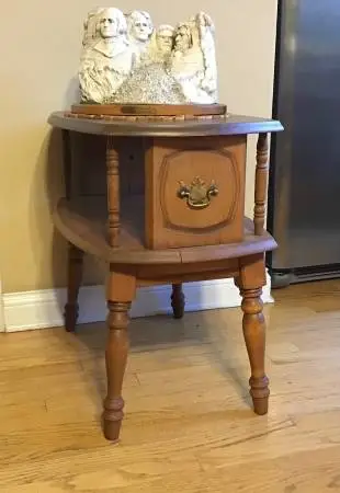 Vintage solid oak side table