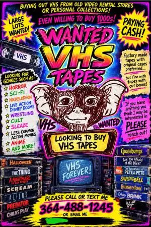 $$$ Paid for Huge  lots of vhs tapes even thousands