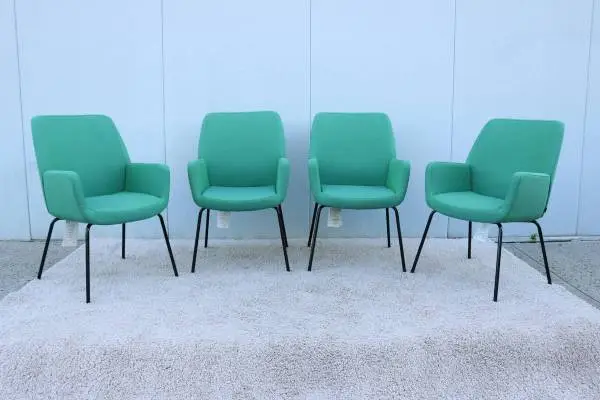 Modern Coalesse Brian Kane Bindu Green Guest Chairs Set of 4 Brand New