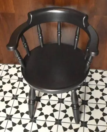 Vintage Hardwood Chair Round Back Seat