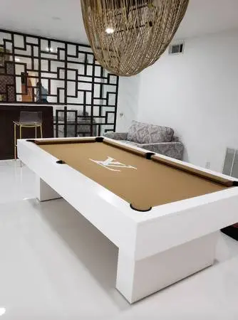 New White & Tan 7-Foot Monogram Pool Table