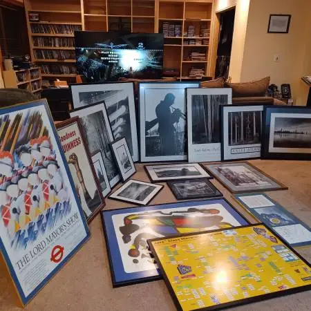 Professionally framed  collectible art  & Andy Warhol plate
