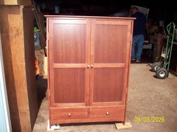 Cabinet, tables, chairs
