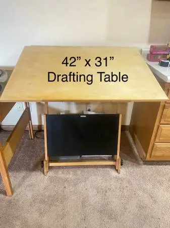 ART - Drafting TABLE 42” x 31” Quality SOLID WOOD