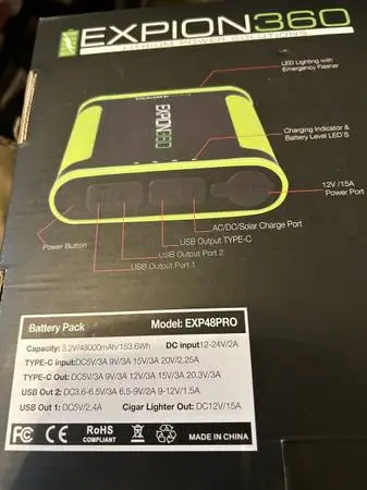 New Expion 360 CPAP Battery Power System with Lithium battery bank