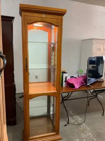 Gorgeous Wood Display cabinet lighted