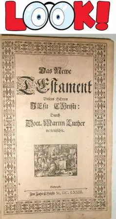 1673 ANTIQUE MARTIN LUTHER GERMAN NEW TESTAMENT BIBLE Lutheran Church