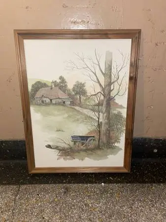Nature Painting Art Framed Paint Picture Print Board In Wooden Frame